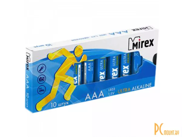 Батарея щелочная Mirex LR03 / AAA 1.5V 10 шт, multipack