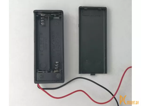 Батарейный отсек для 2xАAА, закрытый, выключатель, проволочные выводы