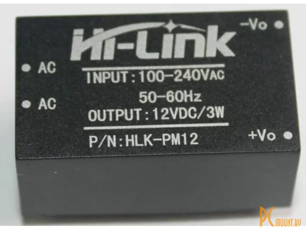Hi-Link HLK-PM12 AC-DC преобразователь напряжения стабилизированный 220V to 12V 3W Step-Down Power Supply Module