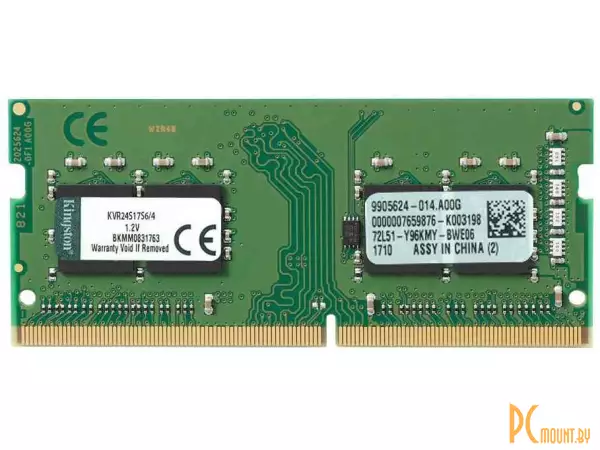 Память для ноутбука SODDR4, 4GB, PC19200 (2400MHz), Kingston KVR24S17S6/4